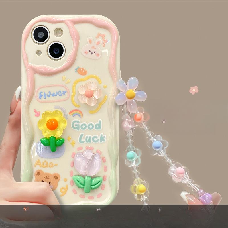 Подходит для Apple 14 Чехол для мобильного телефона iPhone 13promax Прозрачный силиконовый 11/12mini Трехмерная кукольная цепочка