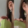Модные супер фея жемчужные серьги-крючки для ушей с цветком и листом, изысканные серьги с темпераментом, легкая роскошь, высокое чувство, универсальные серьги для женщин