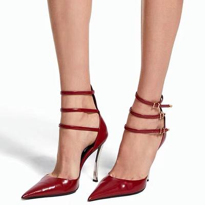 Новые модные туфли-лодочки с пряжкой, женские туфли с острым носком, женские туфли на высоком каблуке, женские вечерние модельные туфли, Zapatos De Mujer Sandalias Female