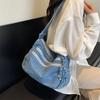 Джинсовая сумка для женщин, сумки-тоут, большая сумка на плечо, регулируемый ремень, элегантная сумка для покупок через плечо, модная
