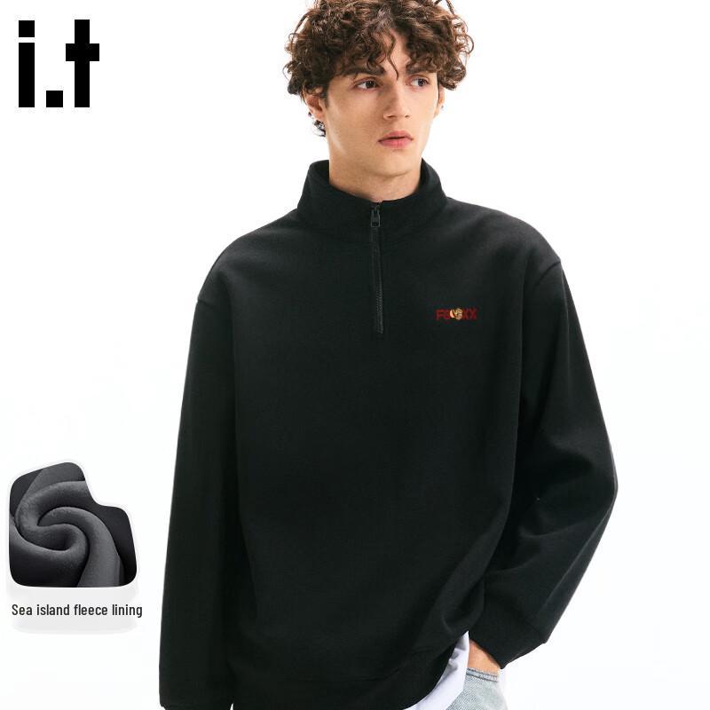 Fingercroxx IT Men's Fleece Half-Zip Stand-Collar Sweatshirt