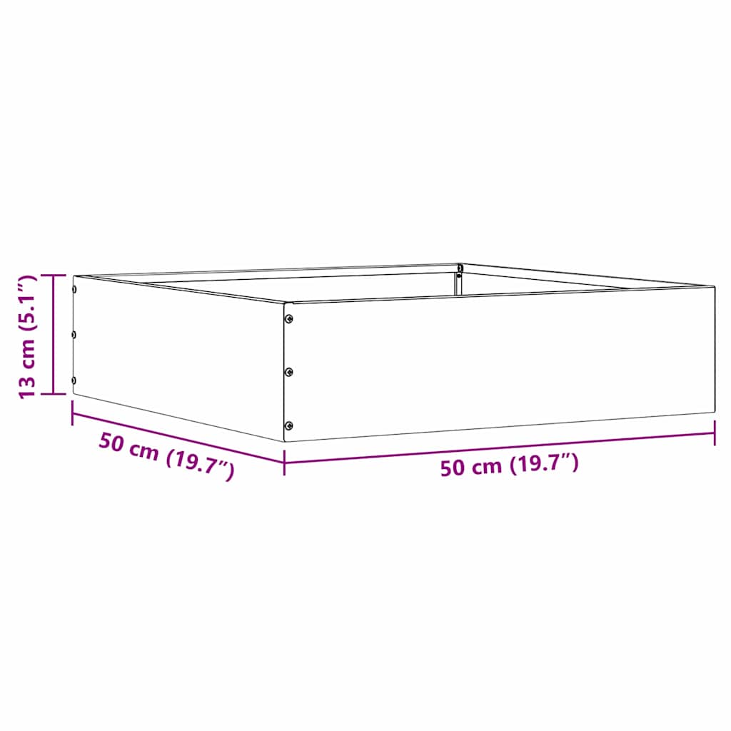 Lawn Edging Silver 50 x 50 x 13 cm Stainless Steel