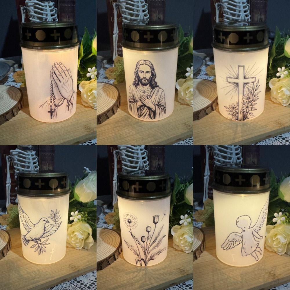 Solar Sensor Flameless Ceremony Grave Lantern Rainproof Outdoor Camping Light Grief Memorial