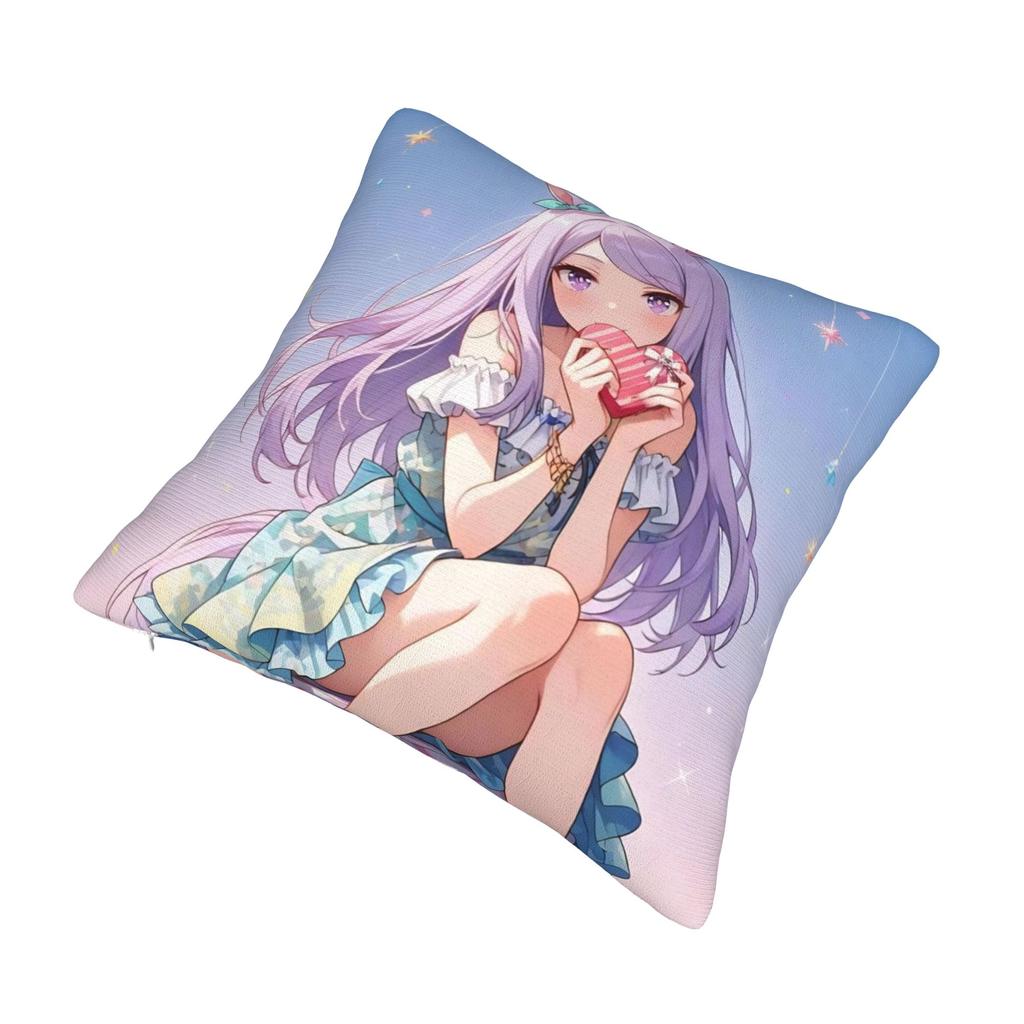 Umamusume Pretty Derby Mejiro Наволочка Двусторонняя Печать Чехол для Подушки Декоративный Чехол для Подушки-Пледа Домашний Квадратный