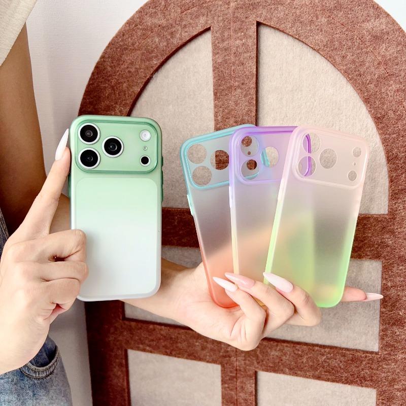 Красочный градиентный противоударный чехол для iPhone 17 Pro Max 16 Pro 15 Plus iPhone Air Тонкая матовая ТПУ защита Мягкая силиконовая крышка