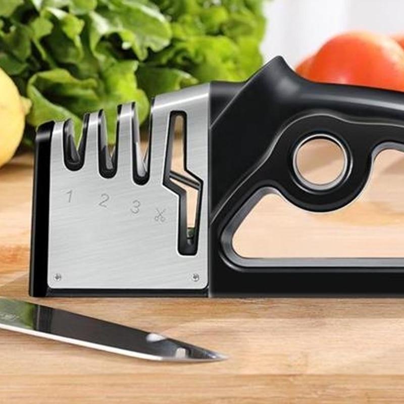 Четыре в одном быстродействующая точилка ручной многофункциональный инструмент для заточки ножей лезвие из нержавеющей стали кухонные принадлежности