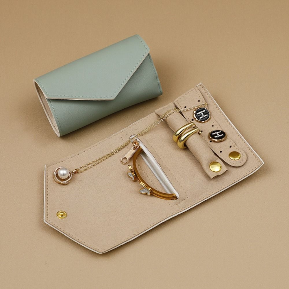 Solid Color PU Jewelry Display Bag Jewelry Display Earring Organizer Necklace Ring Bag Travel