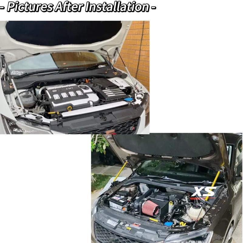 Газовые упоры капота для SEAT Leon MK3 5F 2012-2020 Передний капот Модификация Газовые стойки Углеродное волокно Амортизаторы Цилиндры Стержни
