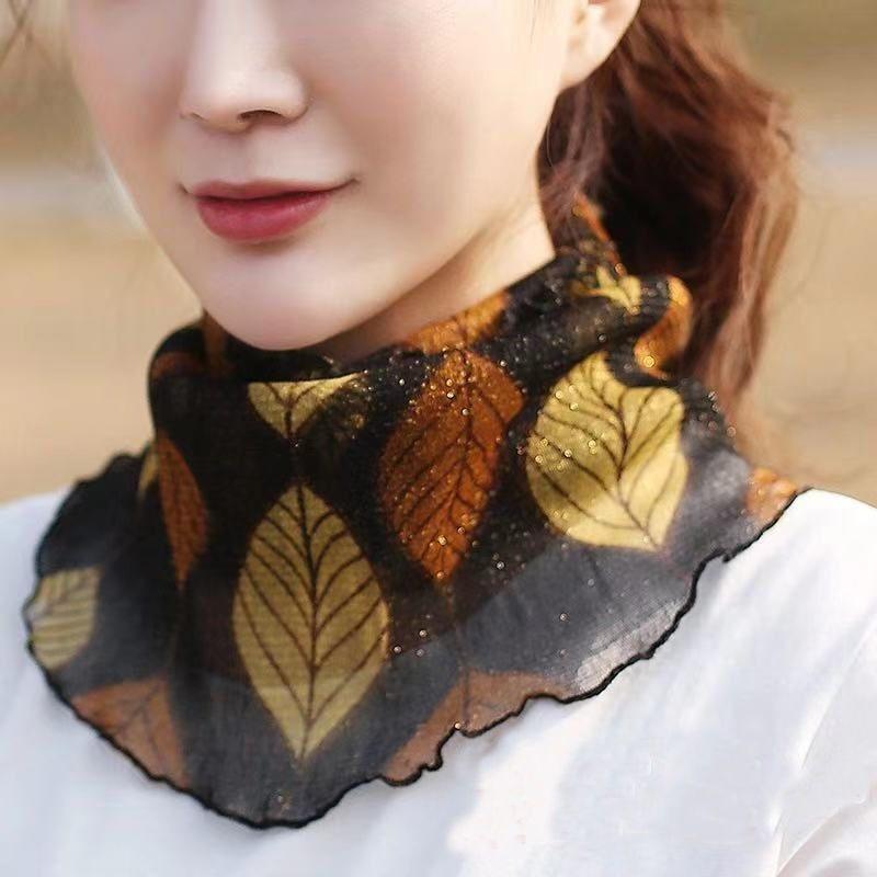 Женский солнцезащитный шарф, маска для шеи, летняя защита от ультрафиолета, дышащая тонкая маска, уличный шелковый шарф