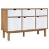 Sideboard OTTA Brown & White 114x43x73.5 cm Solid Pine Wood