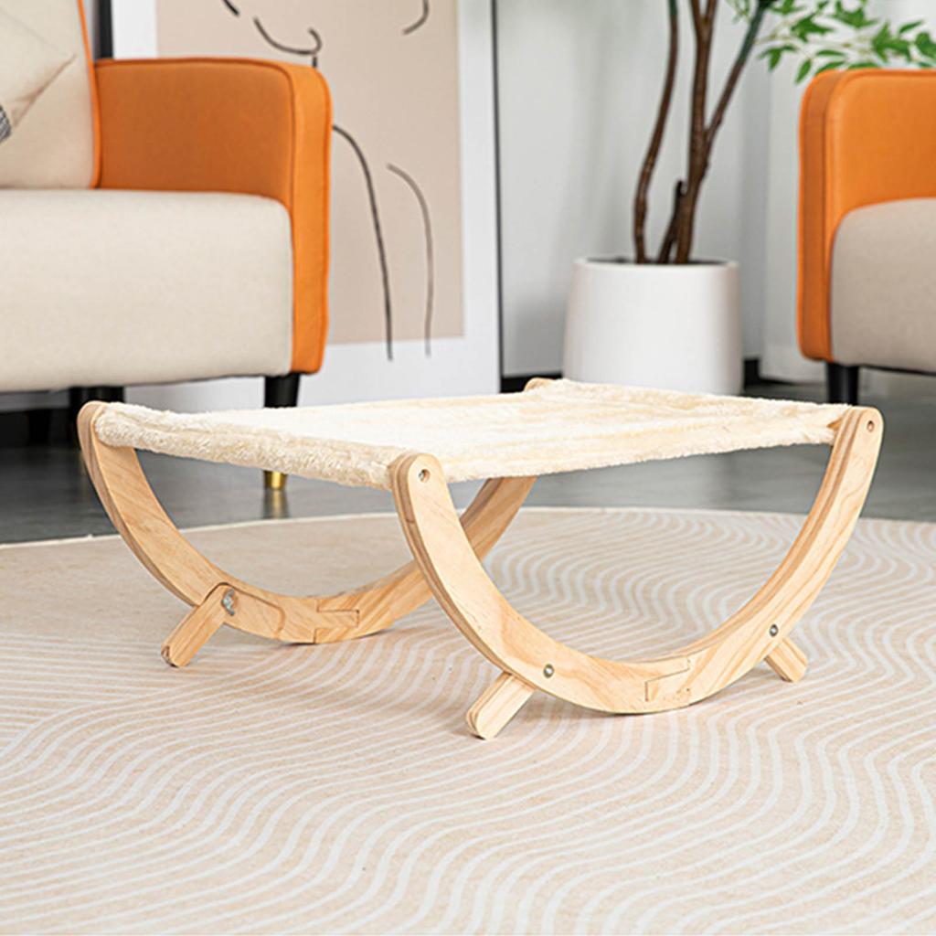 Деревянный гамак для кошек Деревянная кровать-качели для кошек Складная съемная кровать для домашних животных для кошек собак питомцев Плюшевый