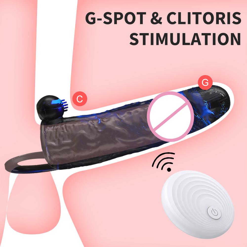 Вибрирующие презервативы для увеличения для мужчин, многоразовые презервативы, фаллоимитатор, вибратор, кольцо на пенис, рукав для взрослых, секс-шоп, секс-игрушки для пар