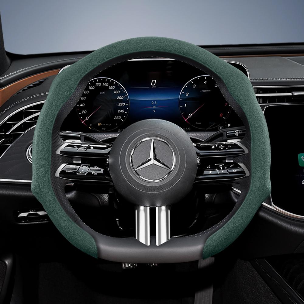 Подходит для премиальных замшевых накидок на руль Mercedes-Benz с защелками, нескользящих и долговечных, доступны в круглом и D-образном исполнении