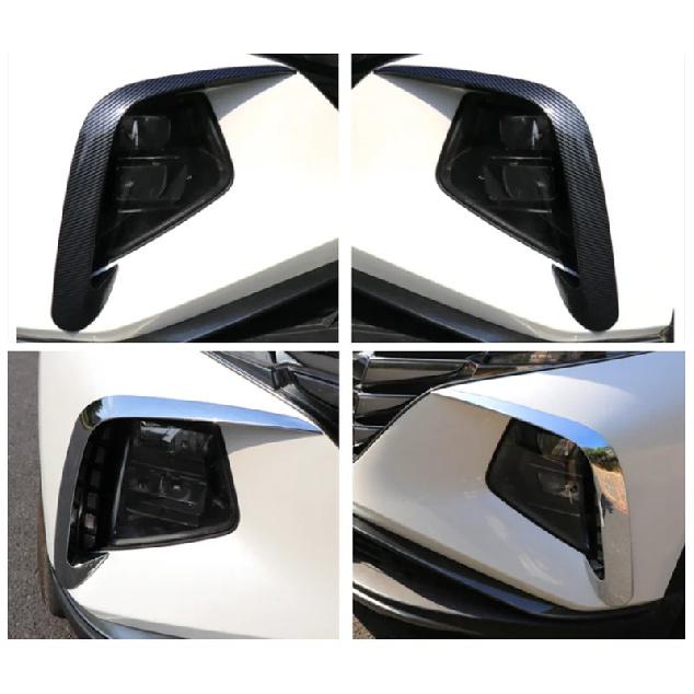 Для Hyundai Tucson NX4 передняя противотуманная фара, крышка лампы, накладка на бампер, молдинг для бровей, век, углеродное волокно, хромированное украшение