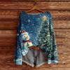 Women's Christmas Print Lightweight Sweater Casual Long Sleeve Knitted Pullover