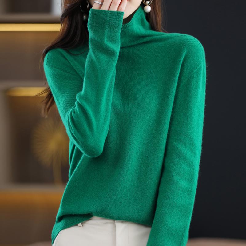 Женский свитер с высоким воротником, кашемир Цинхэ, 30% кашемир, 70% шерсть, зимний вязаный пуловер, осенний свитер, кашемировый свитер