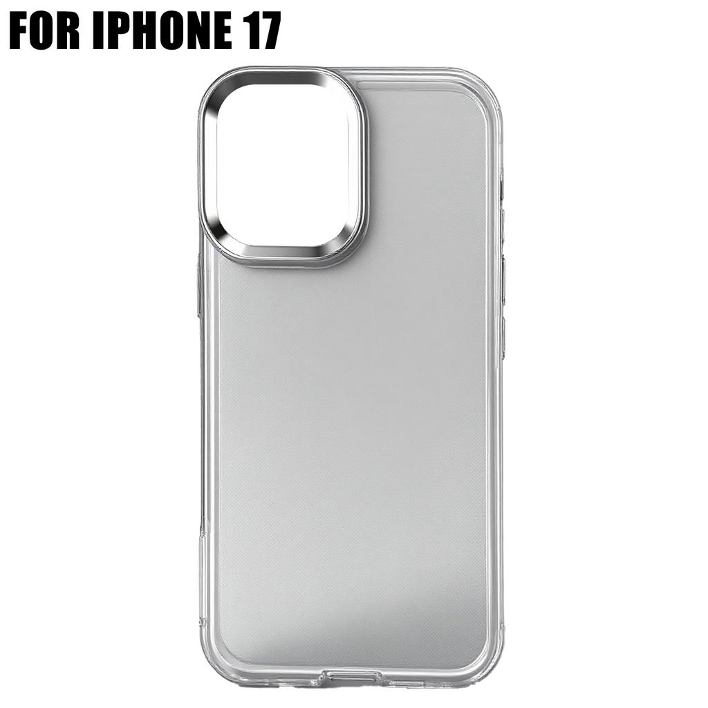 Transparent Silicone Phone Case for IPhone 17 IPhone 17Pro Max Shockproof Transparent Bumper Soft Clear Cover Luxury Metal Case