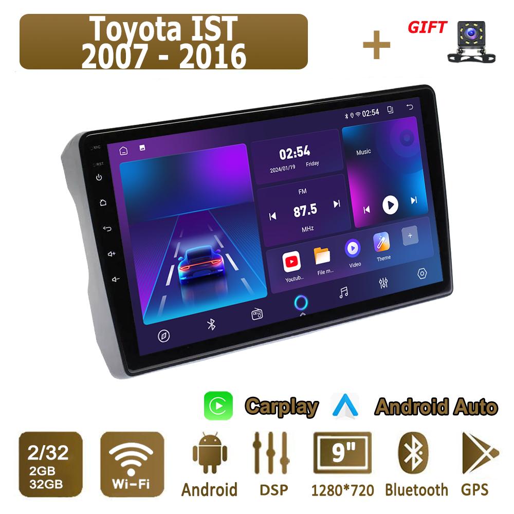 Android Carplay Car Radio For Toyota IST 2007 - 2016 Multimedia Player Head Unit Stereo GPS Navigation BT WIFI 4+64GB