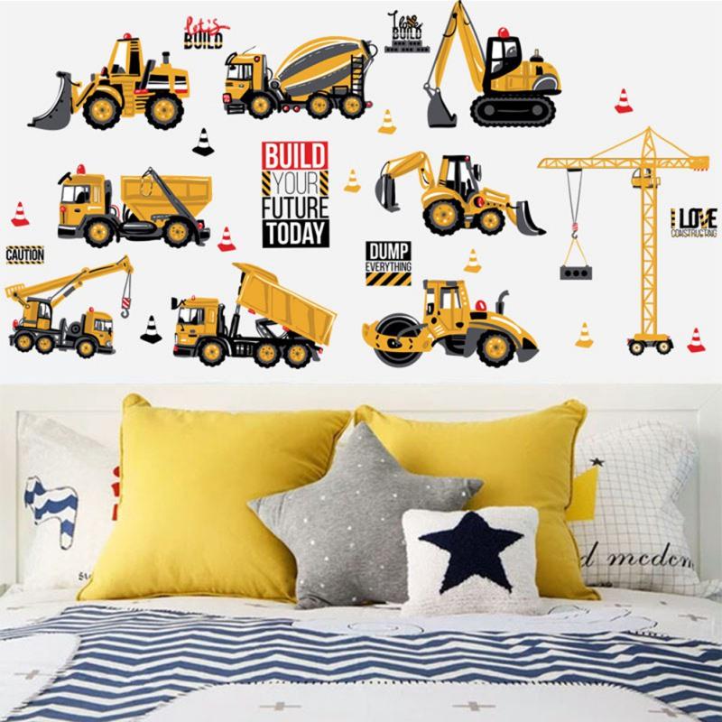 Tractor Engineering Car Pattern Children Room Decoration Cute Kindergarten Wall Decoration Stickers