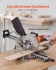 Sliding Compound Miter Saw, 254 mm Blade, 1800W High Power, Bevel and Miter Cut, Adjustable Angles and Cutting Depth, Cast Aluminum Base, Compact