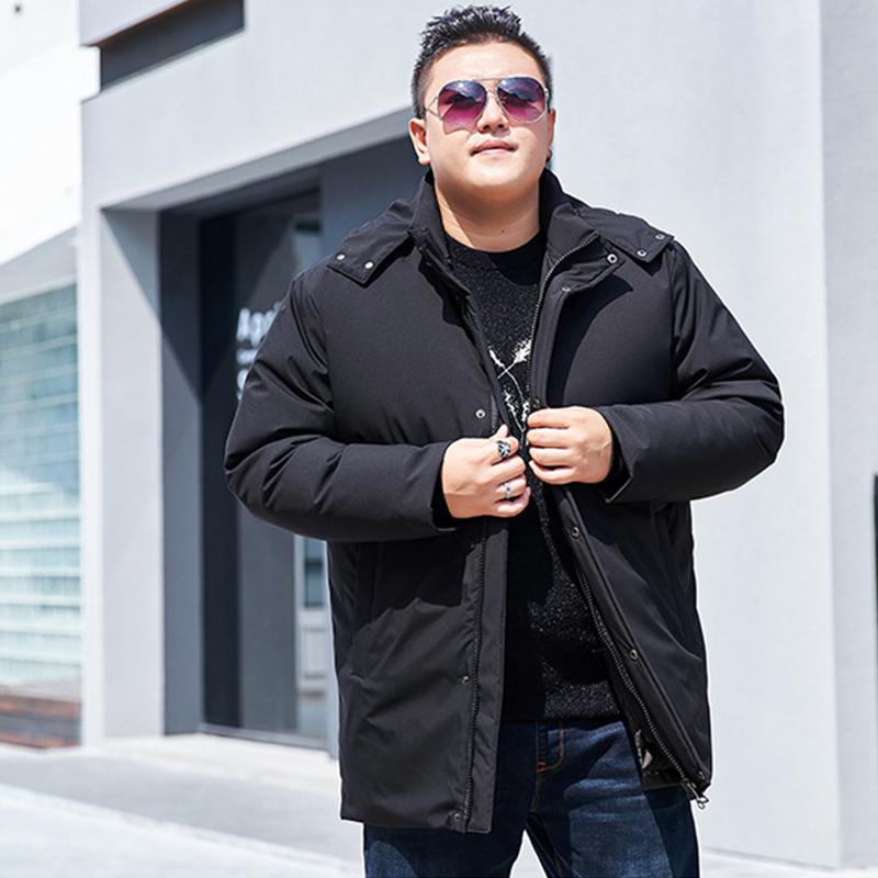 Осенние и зимние пуховики, модная мужская одежда, плотные свободные куртки средней и большой длины из хлопка, теплые и повседневные куртки из хлопка, верхняя одежда