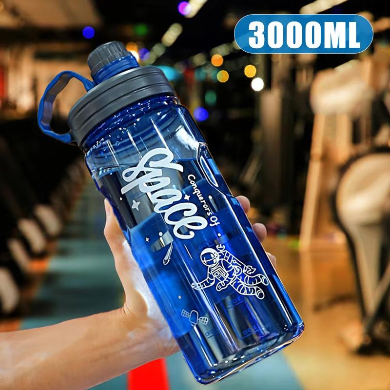 Спортивная бутылка для воды большой емкости 2л 3л с фильтром, экологически чистая пластиковая чашка для воды, портативная бутылка для фитнеса, чайник, не содержит BPA
