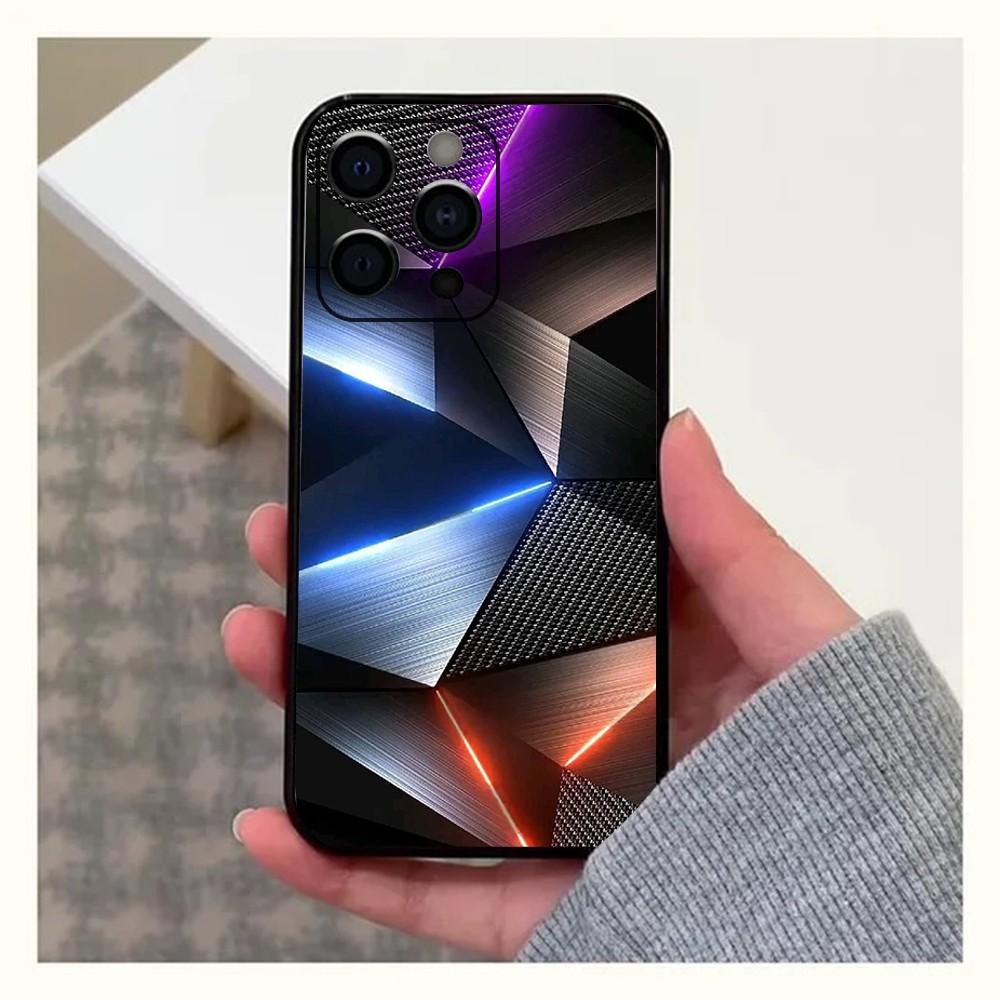 Продвинутая геометрия крутой Чехол для телефона для Apple iPhone 15,14,13,12,11,Pro,X,XS,Max,XR,Plus,Mini Мягкий черный чехол