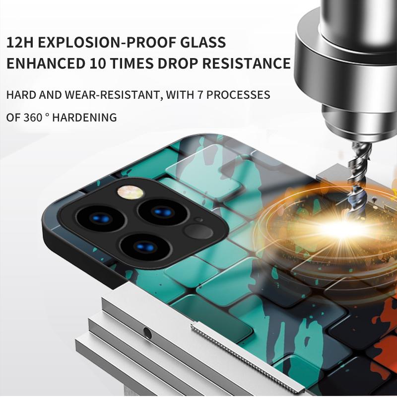 Закаленный стеклянный корпус с 3D-печатным рисунком, защитный чехол, мягкий чехол из ТПУ для Xiaomi Redmi