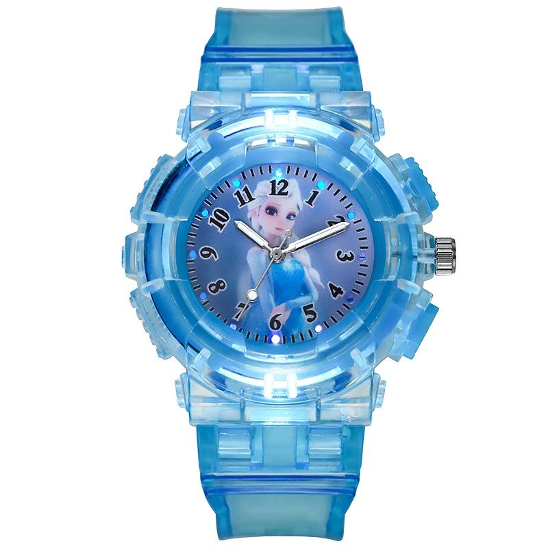 Новые детские часы оптом Пластиковые часы «Холодное сердце» с ночником Источник трансграничной электронной коммерции Персонажи)