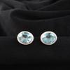 Sky Blue Topaz Gemstone 925 Sterling Silver Jewelry Handmade Stud Earrings 0.5" EE-178-15