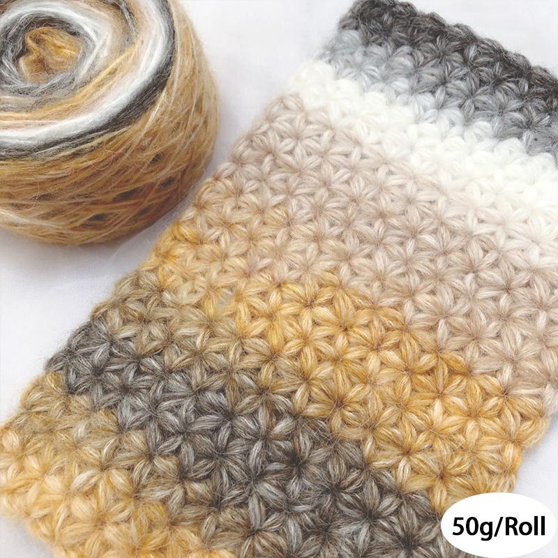 50g/Roll Blended Clothing Accessories Multicolor Colorful Crochet Line DIY Rainbow Yarn Soft Yarns Gradient
