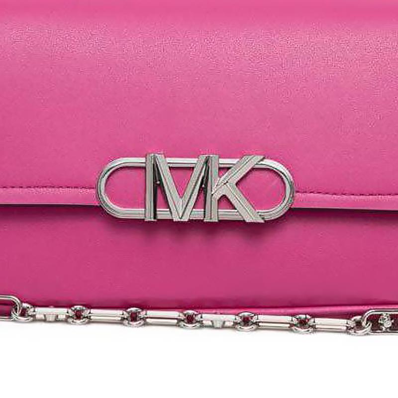 Michael Kors PARKER простой силуэт серебряный логотип металлический клапан дизайн коровья кожа ручная сумка через плечо средний размер женская розовая