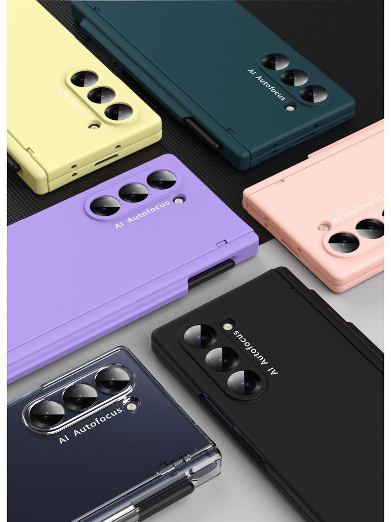 Чехол для телефона Samsung Z Fold6 со слотом для стилуса и защитой шарнира в стиле макарон