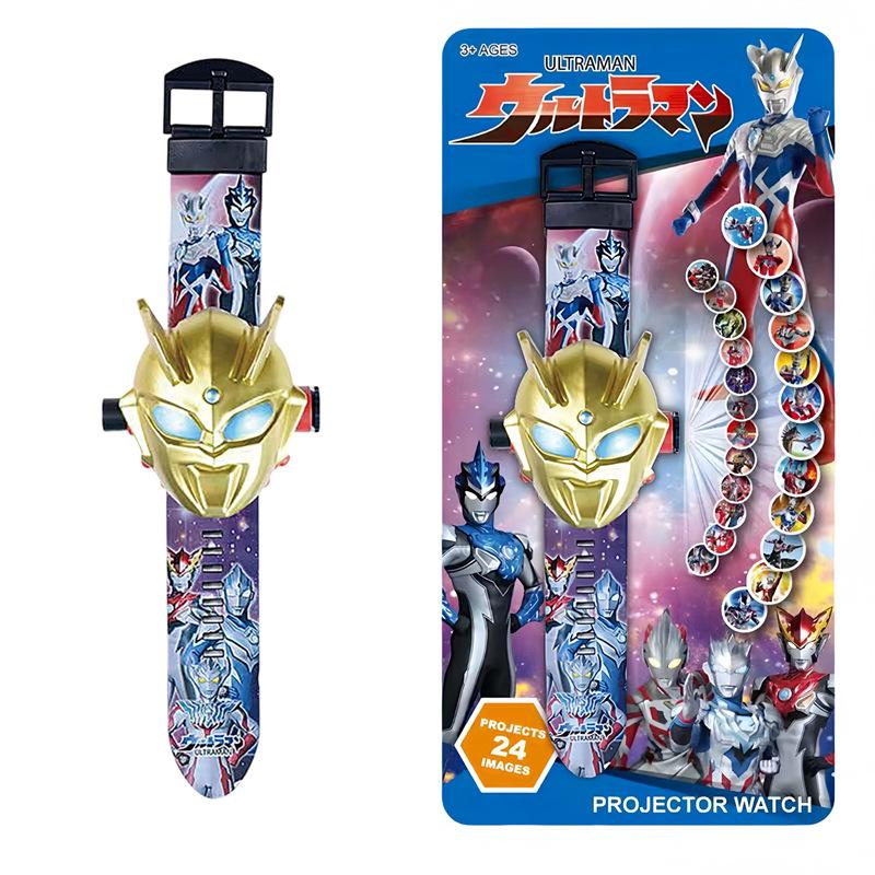 Детские часы в стиле аниме «Ультрамен», детские часы, игрушки, милые мультяшные проекции со вспышкой, часы, подарки на день рождения