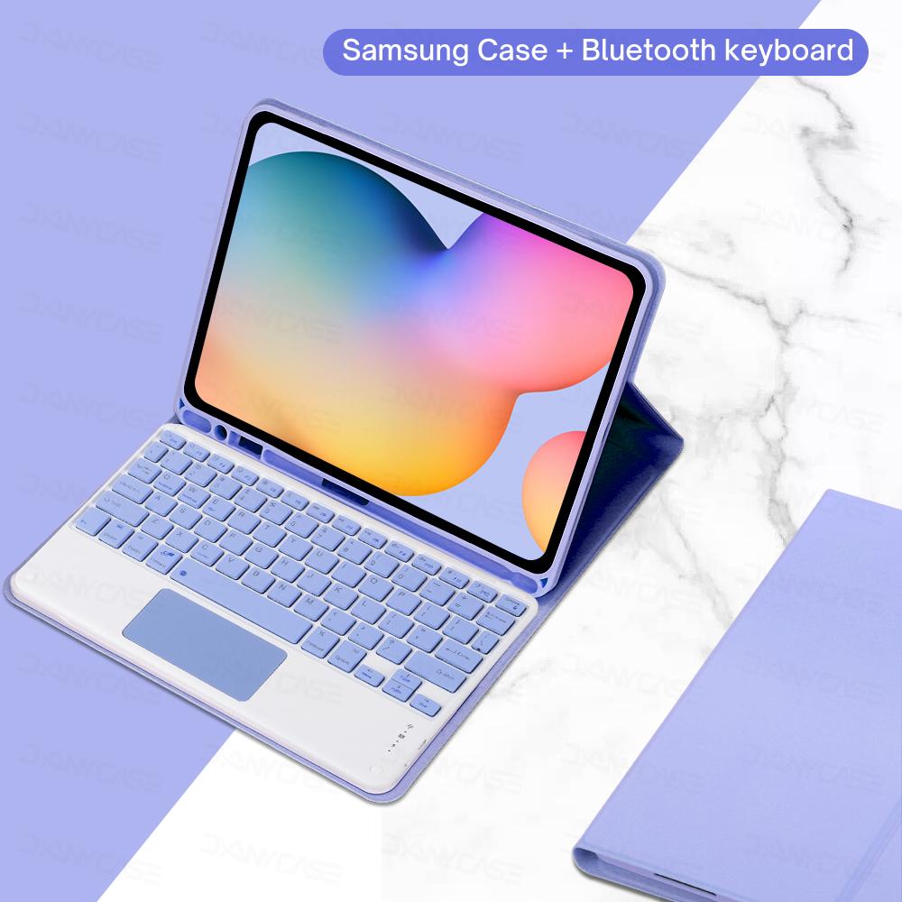 Кожаный чехол с Bluetooth-клавиатурой для Samsung Galaxy Tab A8 10,5 S6 Lite 10,4 S7 S8 S9 11in S7 Plus S7 FE S8 S9 Plus 12,4, чехол для планшета