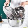 Дуршлаг из нержавеющей стали 3 в 1, миска, многофункциональная овощерезка, терка, утолщенная дренажная миска, кухонный инструмент