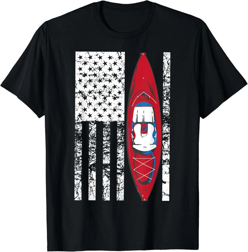 Kayak US American Flag Shirt | Cute Unique Kayakers Tee Gift Unisex T-Shirt