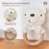1Pc Baby Rattle Toys Crochet Animal Cute Bear Toys Kawaii Wooden Teether Baby Cartoon Mobile Crib Wooden Newborn Rattle Toys