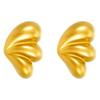 European and American minimalist gold three-petal water drop stud earrings new cold wind geometric stainless steel plated 18k gold jewelry