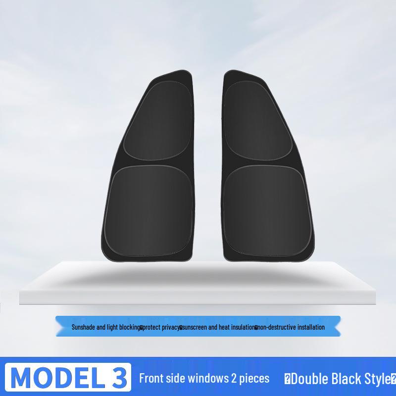 Lightproof Side Window Sunshade & Privacy Curtain for Tesla Model 3/Y - Heat Insulation & Sun Protection