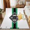 Green Black Borussia Rug for Living Room, Game Rooms, Office, Bedroom, Office Floor Mat Playful Design, fan gifts Christmas decor