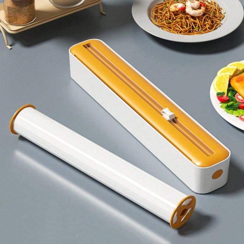 1 шт. диспенсер для пищевой пленки, удобная и быстрая машина для резки пищевой пленки, бытовой настенный с магнитной фиксацией