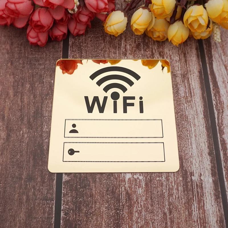 10 см Зеркальные наклейки на стену со знаком Wi-Fi, Перезаписываемые, для рукописного ввода, Учетная запись и пароль, 3D акриловые инструменты, Аксессуары