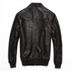New Men's Leather Jacket Genuine Leather Jacket Short Crocodile Pattern Sheepskin Slim Baseball Jacket
