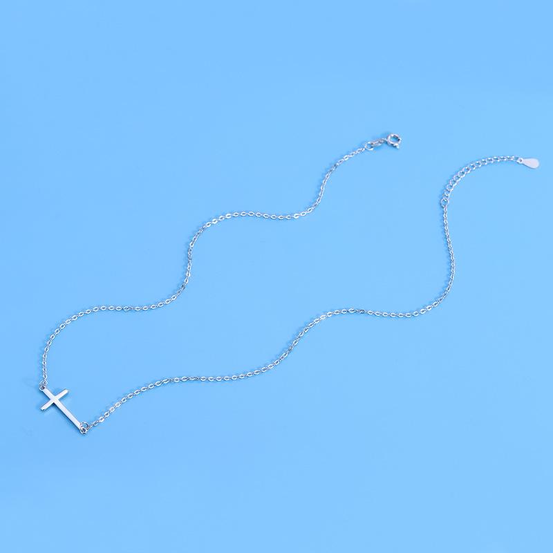 Ожерелье-крест для женщин, новый стиль, простая цепочка на ключицу, модная универсальная подвеска