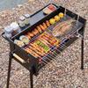 Stainless Steel Folding Portable Charcoal BBQ Grill and Utensils