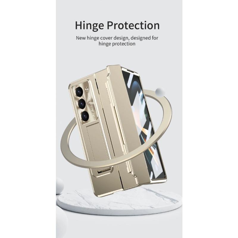 Тонкий пластиковый чехол для Samsung Galaxy Z Fold 6 5 4 3, защитная пленка на шарнире с подставкой, противоударный держатель с полным покрытием