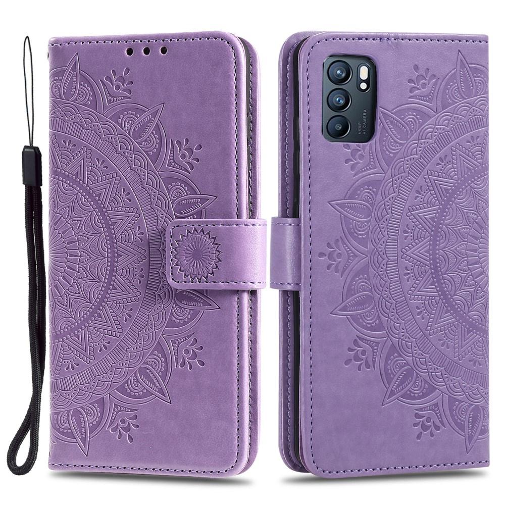 Flip case for Oppo Reno6 5G, Mandala, purple