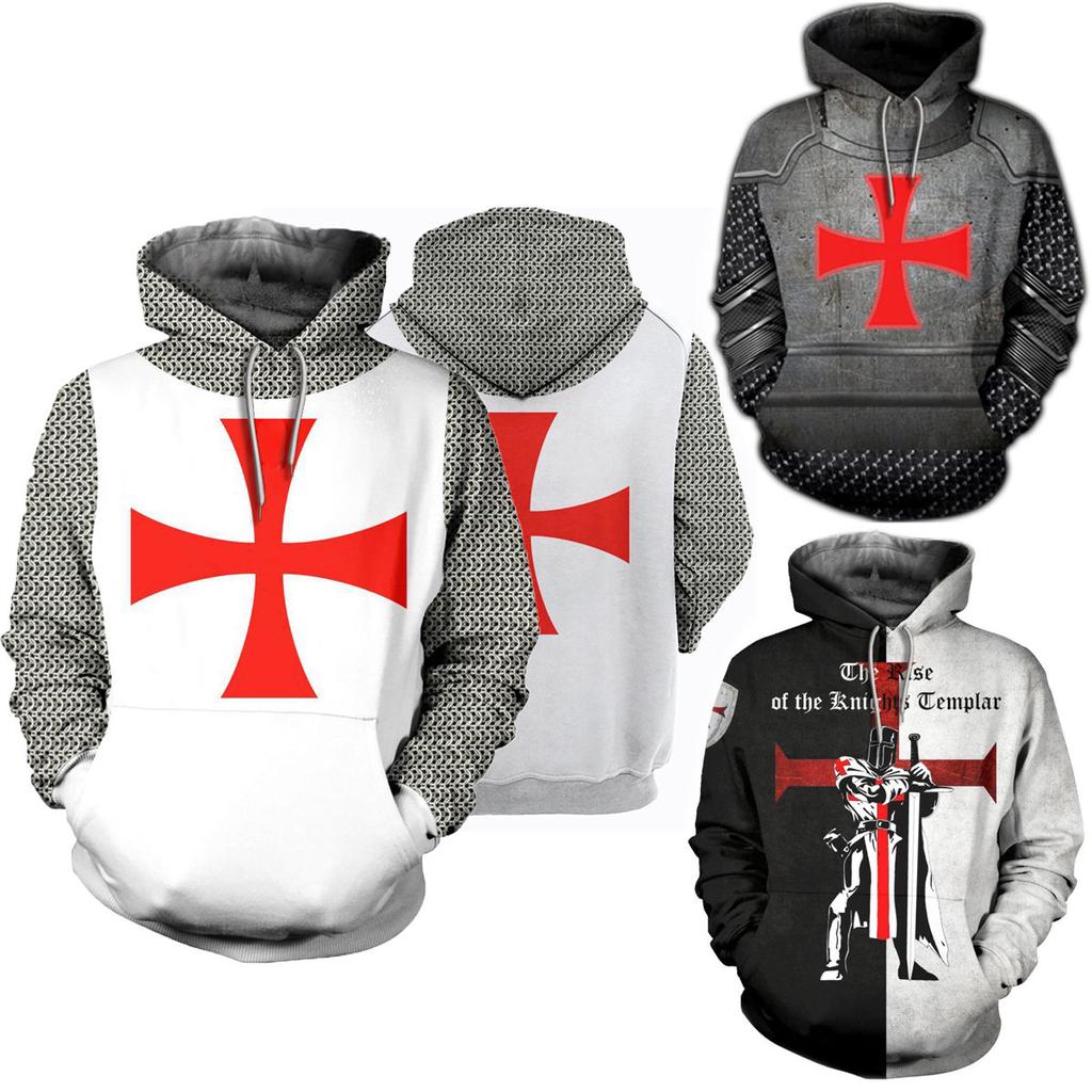 Vibrantly Designed Unisex Knights Templar Cosplay 3d Print Pullover Casual Sweater