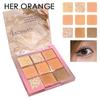 HER ORANGE Девять цветов Персиковая палитра теней для век Матовая мерцающая яркая кристально чистая сладкая пудра Женская палитра теней для век